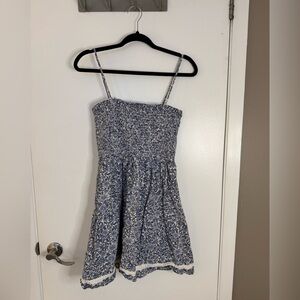 American Eagle Outfitters Blue and Cream Floral Dress